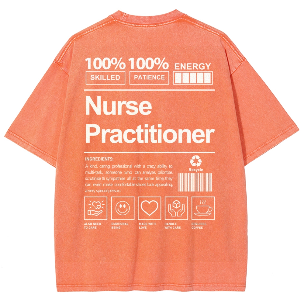 Nurse Practitioner Unisex Fit Washed T-Shirt-moweekender