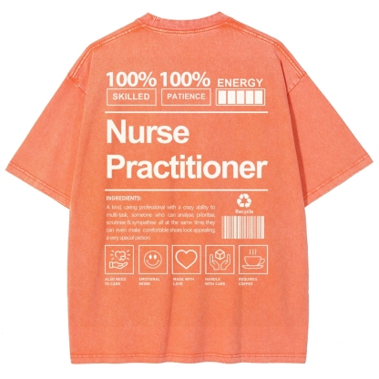 Nurse Practitioner Unisex Fit Washed T-Shirt-moweekender