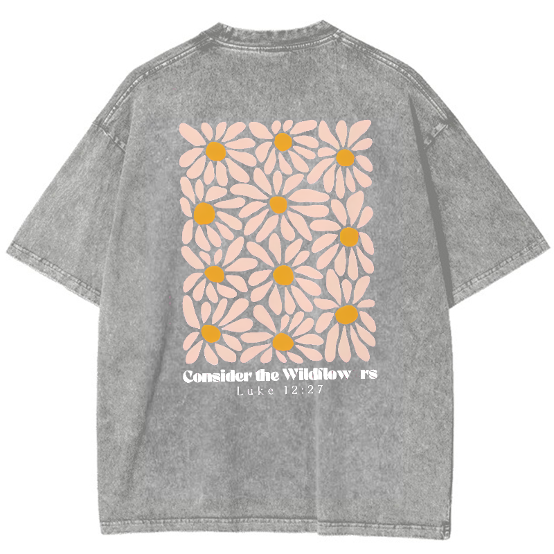 Consider The WildFlower Vintage Snowflake Washed T-Shirt-moweekender