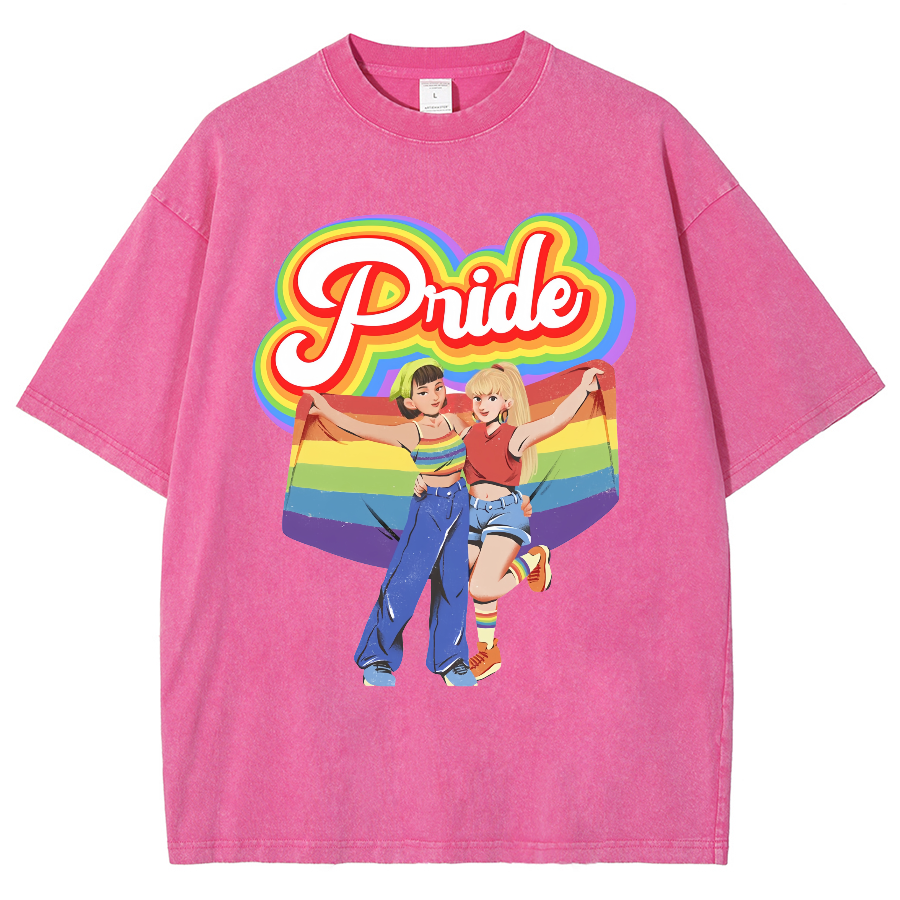 Pride Unisex Fit Washed Oversized T-Shirt-moweekender