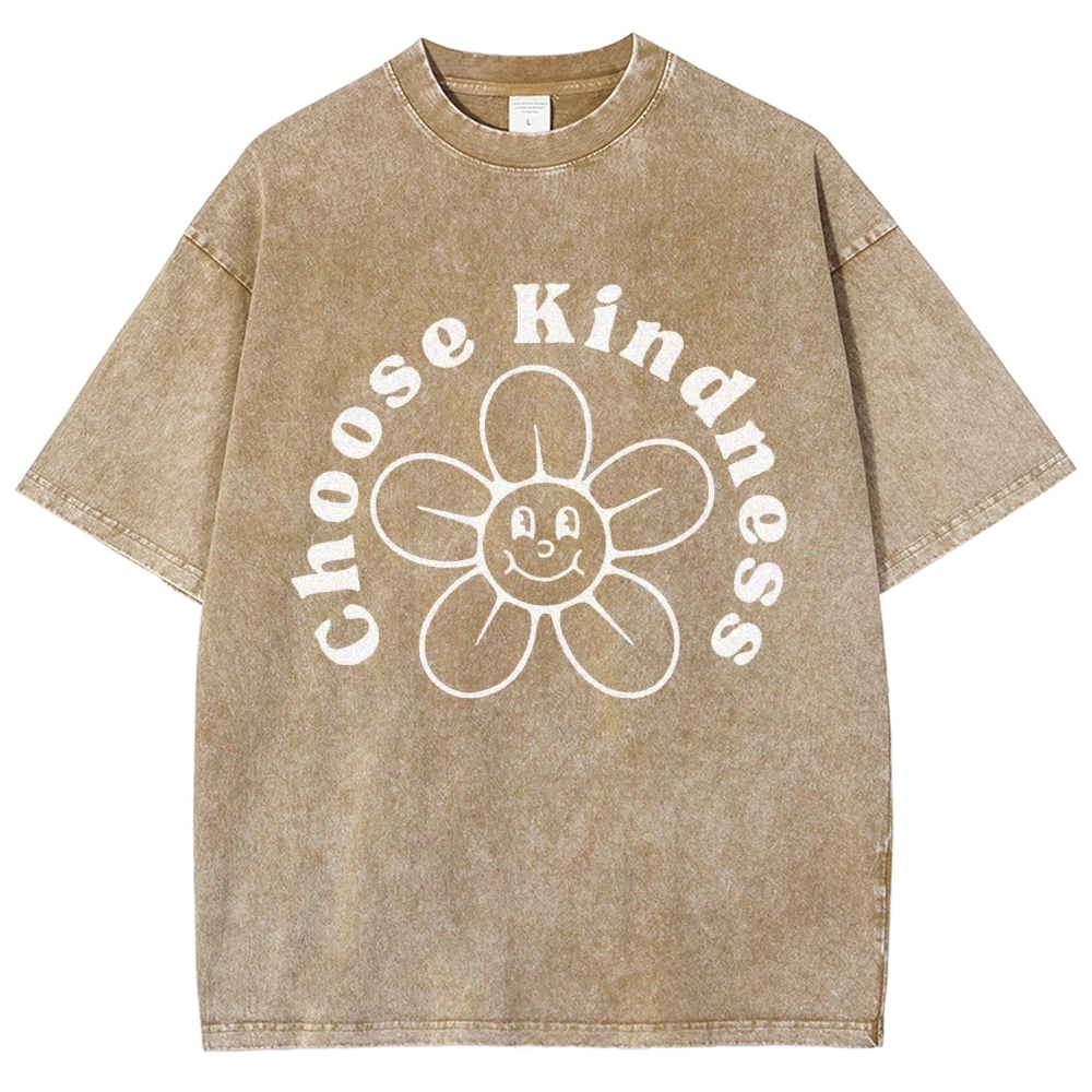 Choose Kindness Vintage Snowflake Washed T-Shirt-moweekender