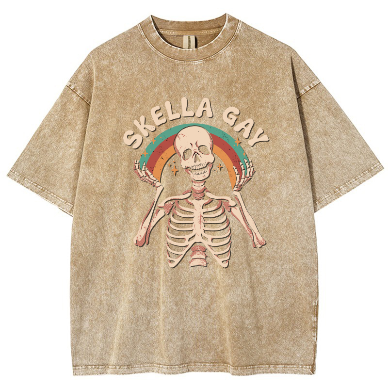 Skella Gay Vintage Snowflake Washed T-Shirt-moweekender