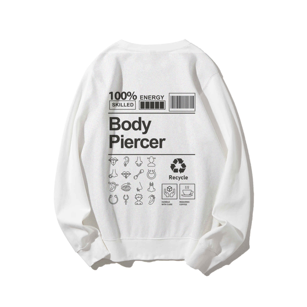 Body Piercer Casual Crewneck Sweatshirt-moweekender
