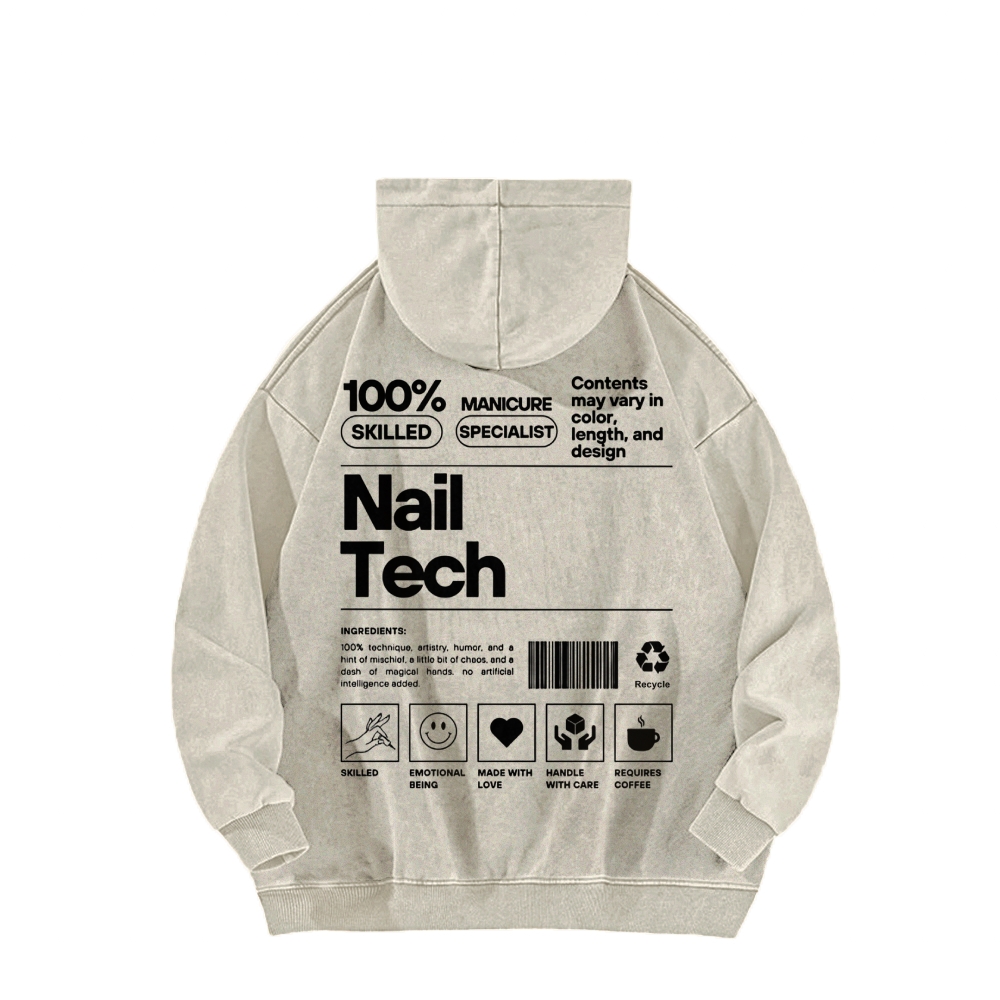 Nail Tech Casual Washed Hoodie-moweekender
