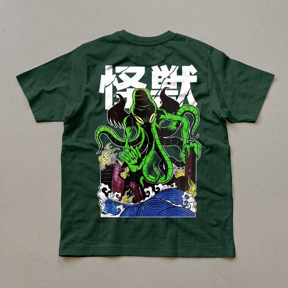 Octopus Monster Printed Unisex Prints T-Shirt-moweekender