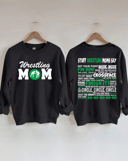 Wrestling Moms Green Printed Sweatshirt-moweekender