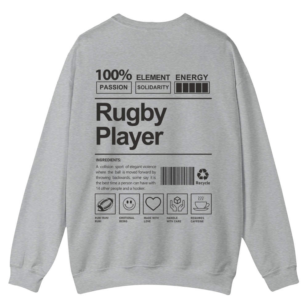 Rugby Player Casual Crewneck Sweatshirt-moweekender
