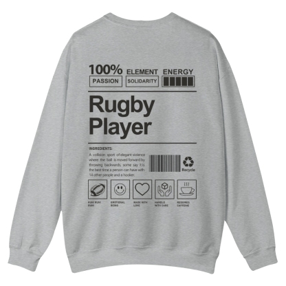 Rugby Player Casual Crewneck Sweatshirt-moweekender