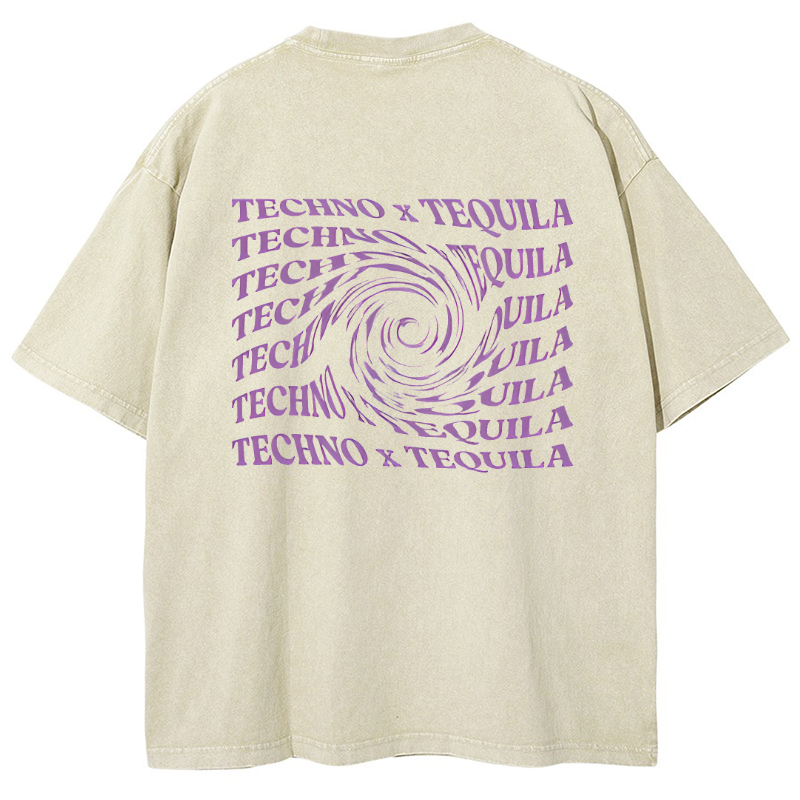 Tequila Vintage Snowflake Washed T-Shirt-moweekender