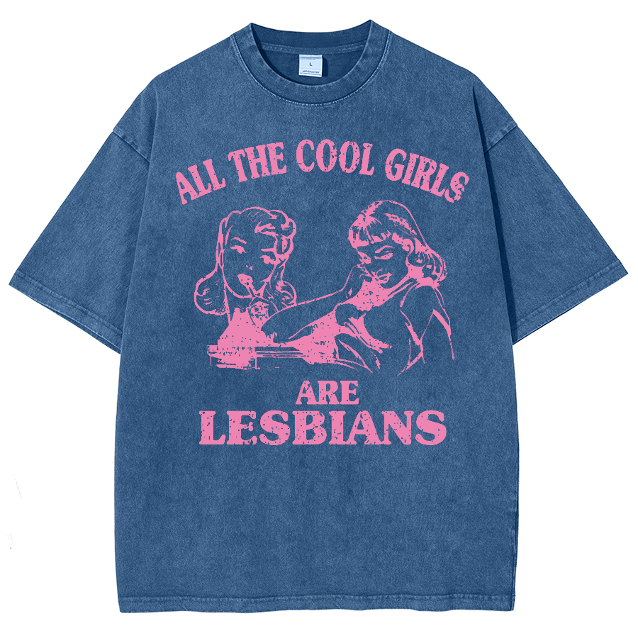 We Are Lesbians Washed Oversized T-Shirt-moweekender