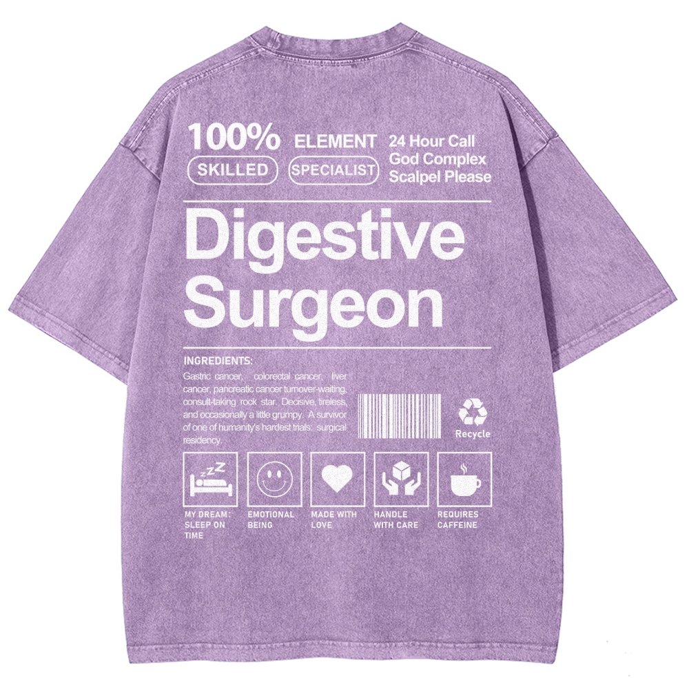 Digestive Surgeon Unisex Fit Washed T-Shirt-moweekender