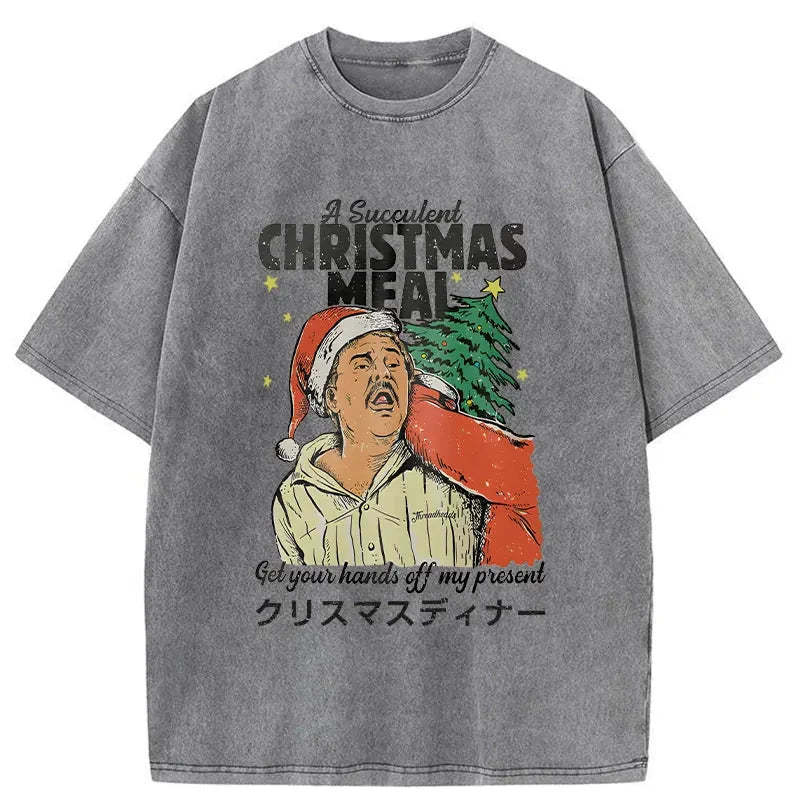Christmas Meal Washed Vintage T-Shirt-moweekender