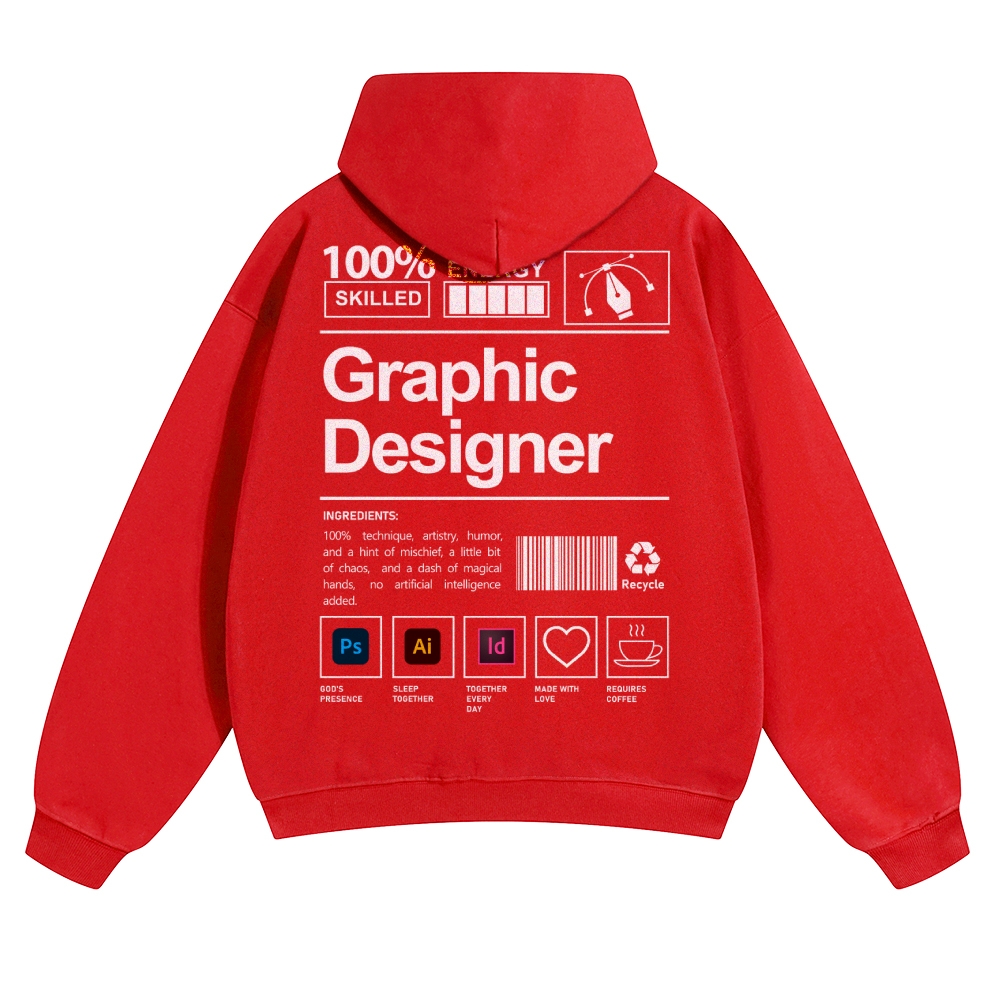 Graphic Designer Unisex Casual Anime Print Hoodie-moweekender