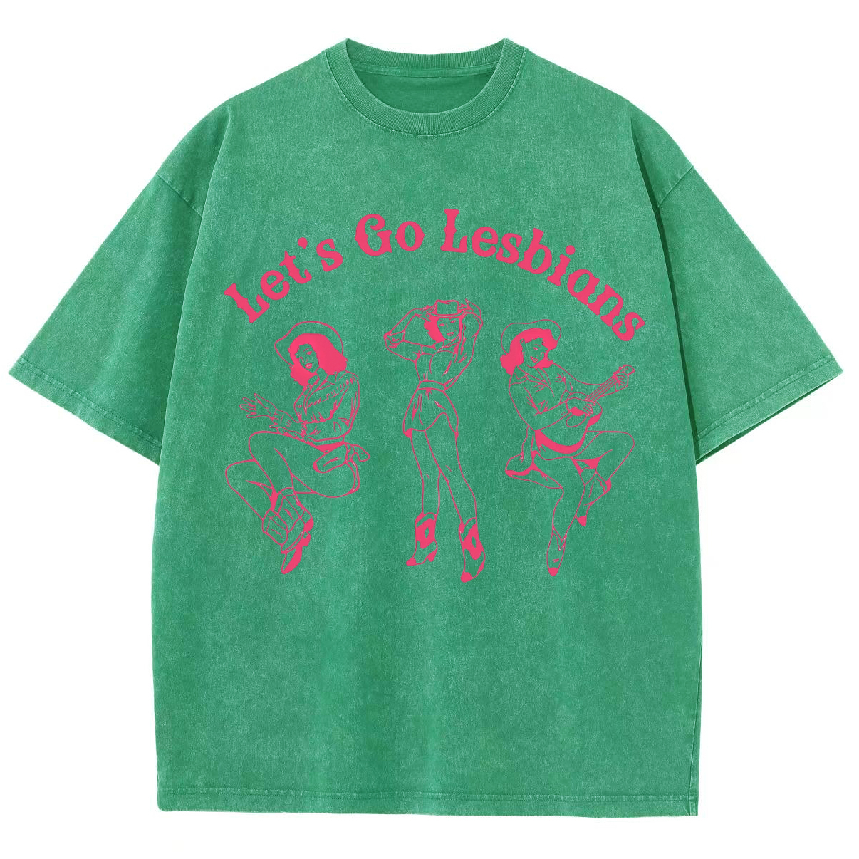 Lets Go Lesbians Washed Oversized T-Shirt-moweekender