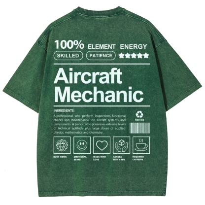 Aircraft Mechanic Unisex Fit Washed T-Shirt-moweekender