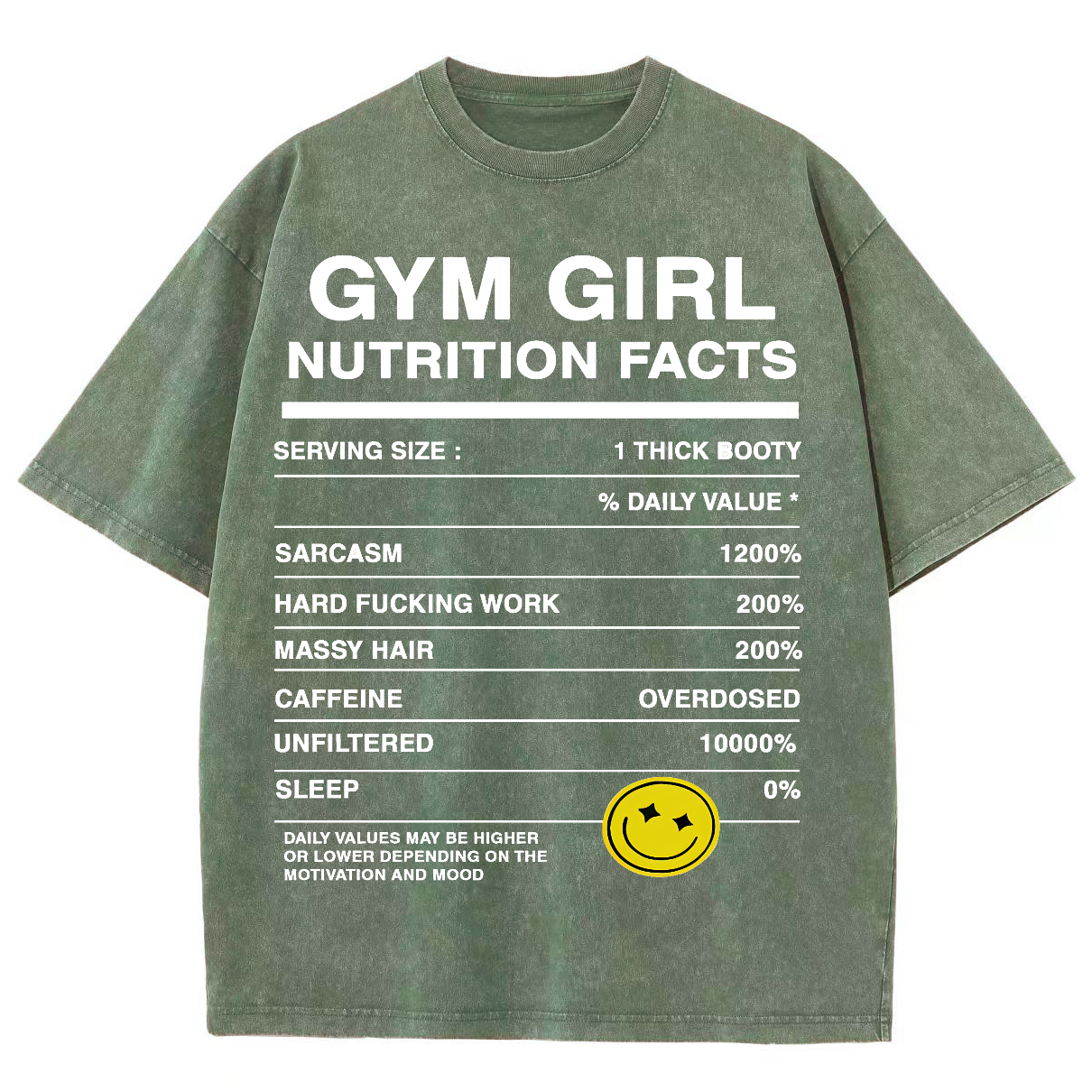 Gym Girly Nutrition Facts Unisex Fit Washed Oversized T-Shirt-moweekender
