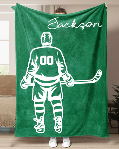 Hockey Player Printed Blanket-moweekender