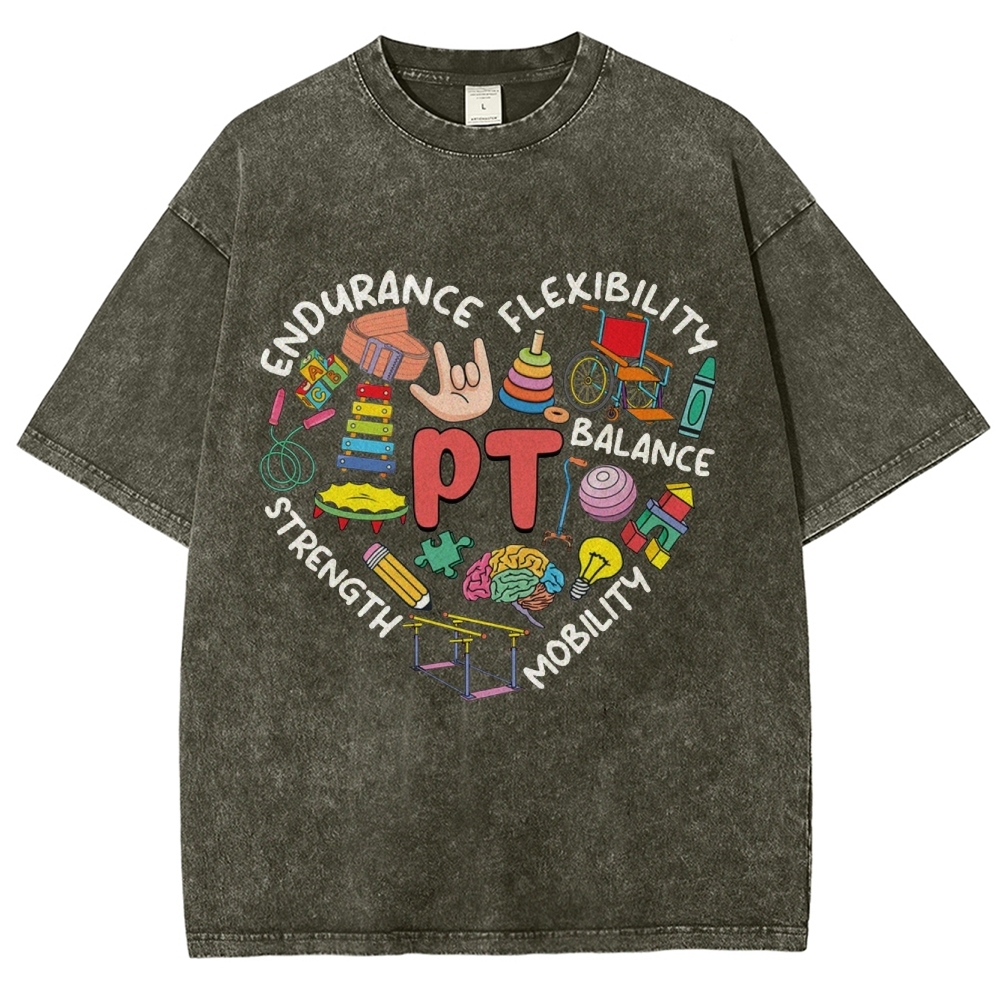 Physical Therapist Unisex Fit Washed T-Shirt-moweekender