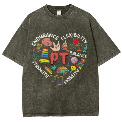 Physical Therapist Unisex Fit Washed T-Shirt-moweekender
