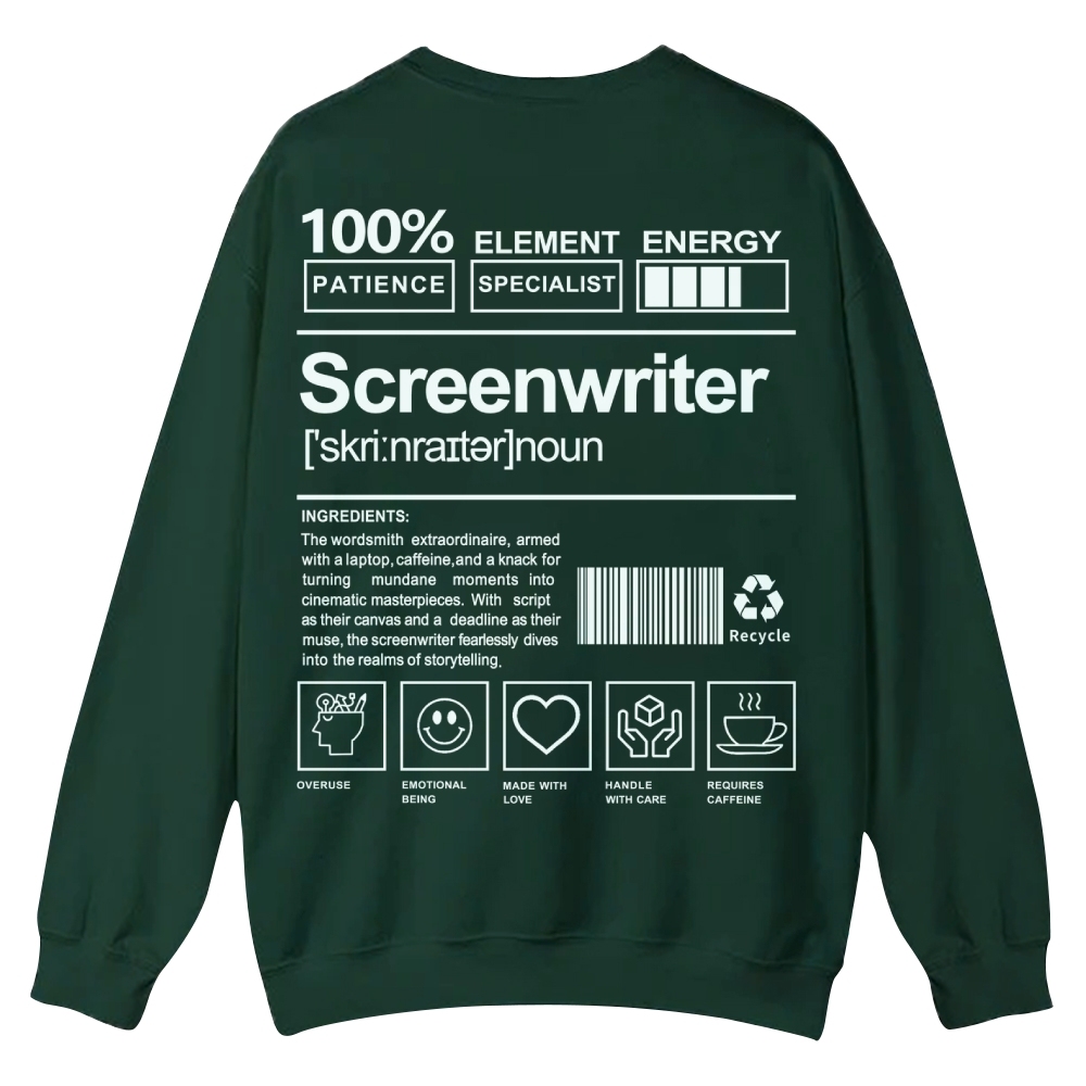 Screenwriter Printed Crew Neck Sweatshirt-moweekender