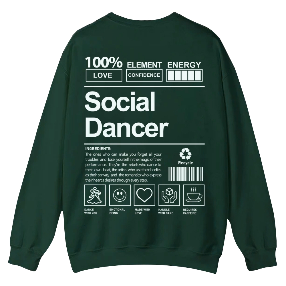Social Dancer Casual Crewneck Sweatshirt-moweekender