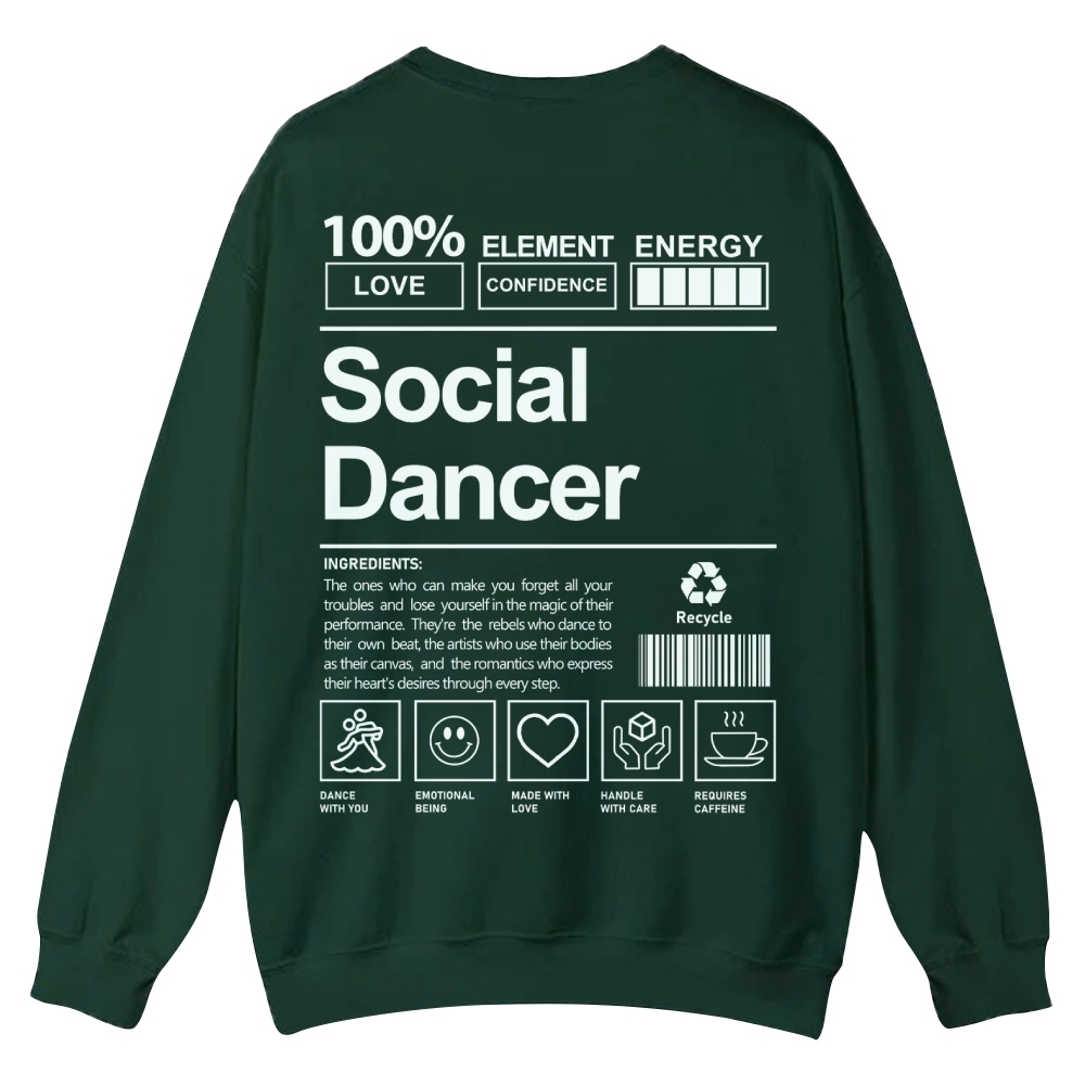 Social Dancer Casual Crewneck Sweatshirt-moweekender