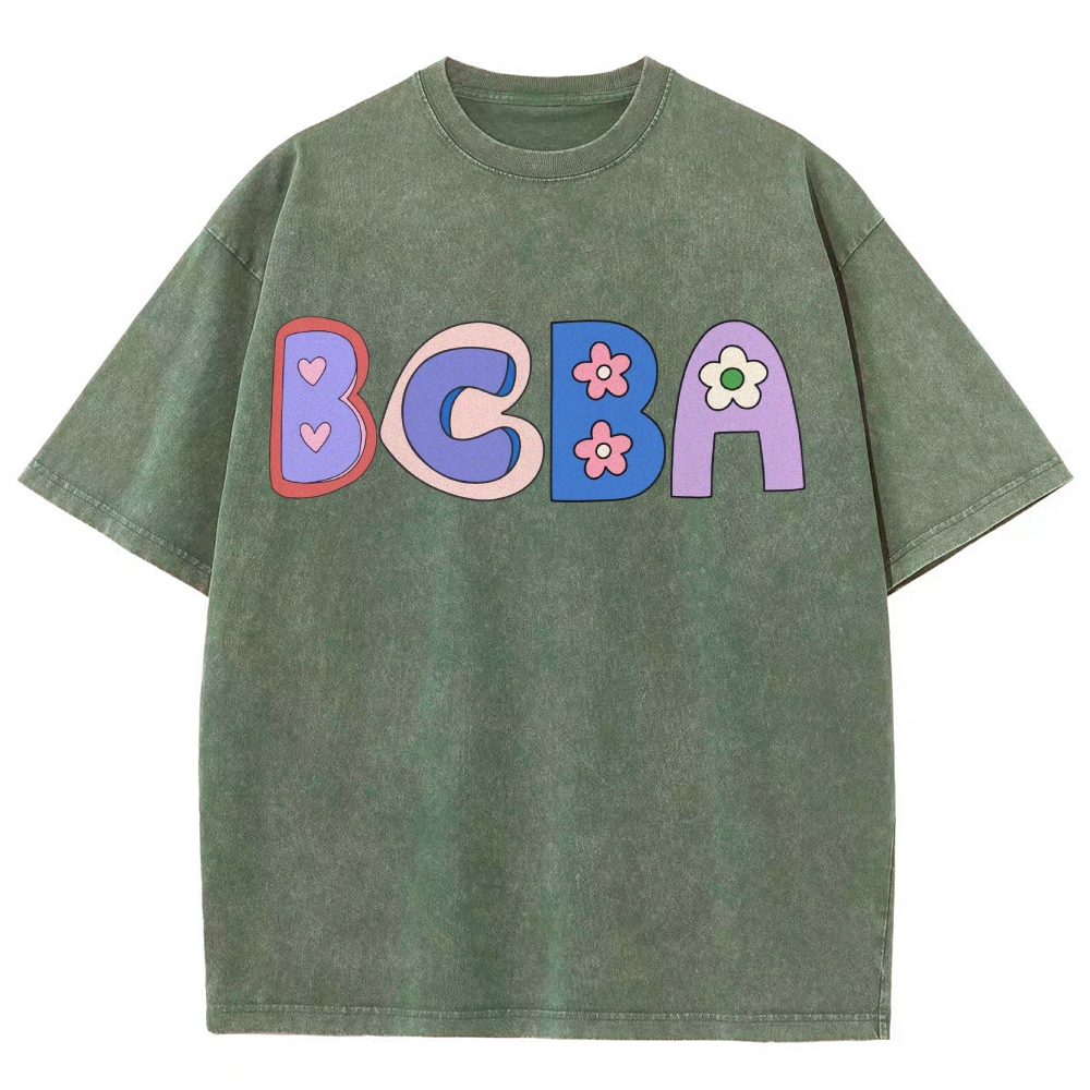 BCBA Board certified behavior analyst Unisex Fit Washed T-Shirt-moweekender