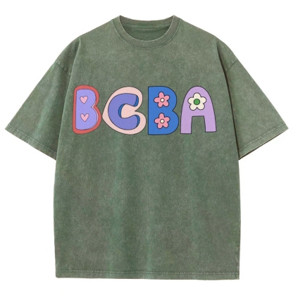BCBA Board certified behavior analyst Unisex Fit Washed T-Shirt-moweekender