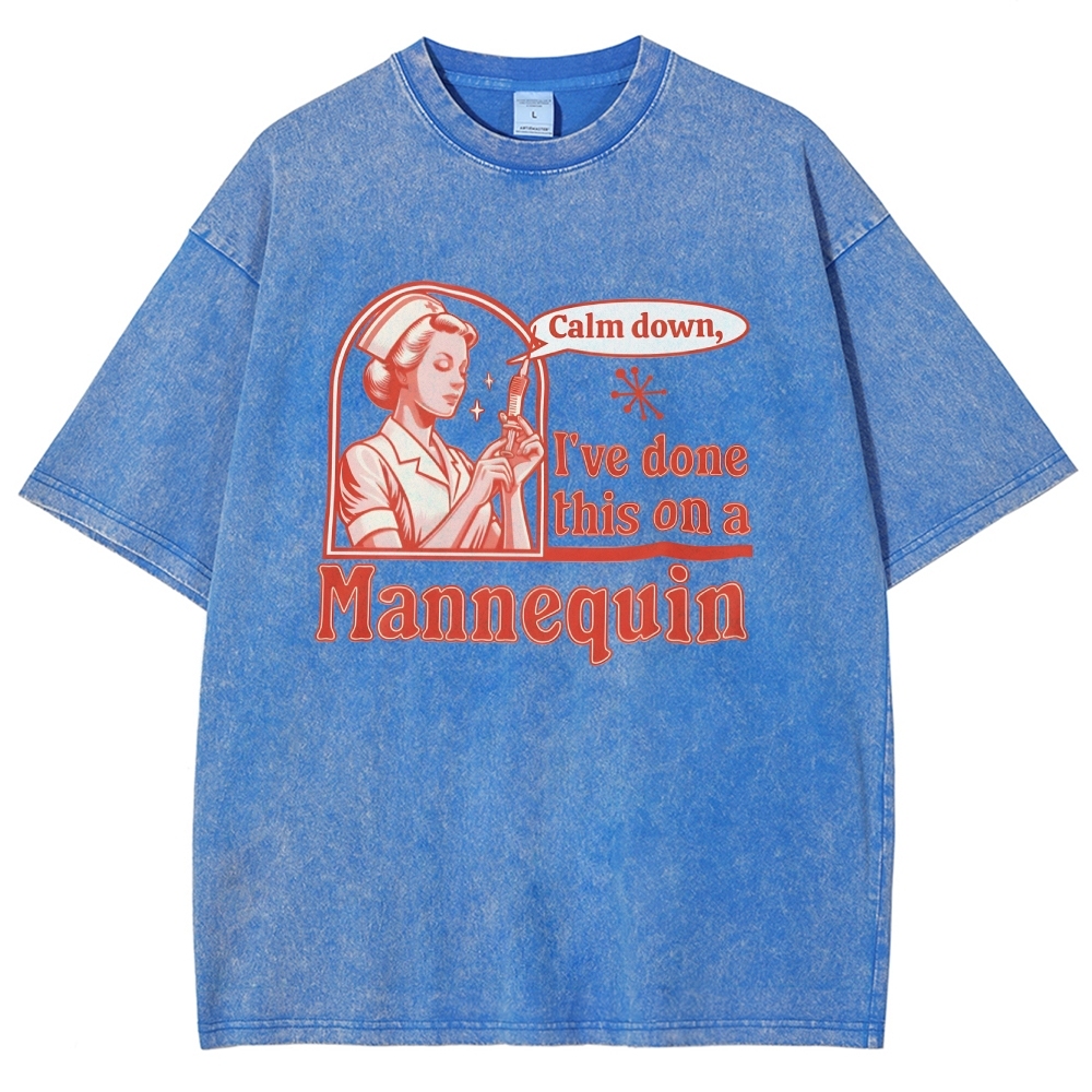 Nurse Unisex Fit Washed T-Shirt-moweekender