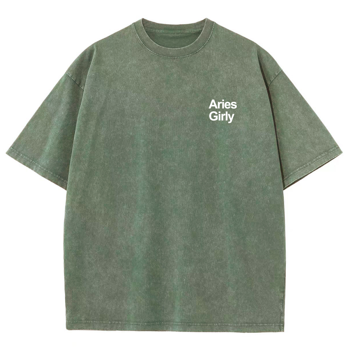 Aries Girly Unisex Fit Washed Oversized T-Shirt-moweekender