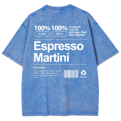Espresso Martini Unisex Fit Washed Oversized T-Shirt-moweekender
