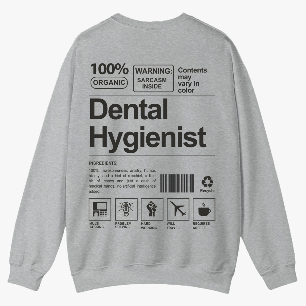 Dental Hygienist Casual Crewneck Sweatshirt-moweekender