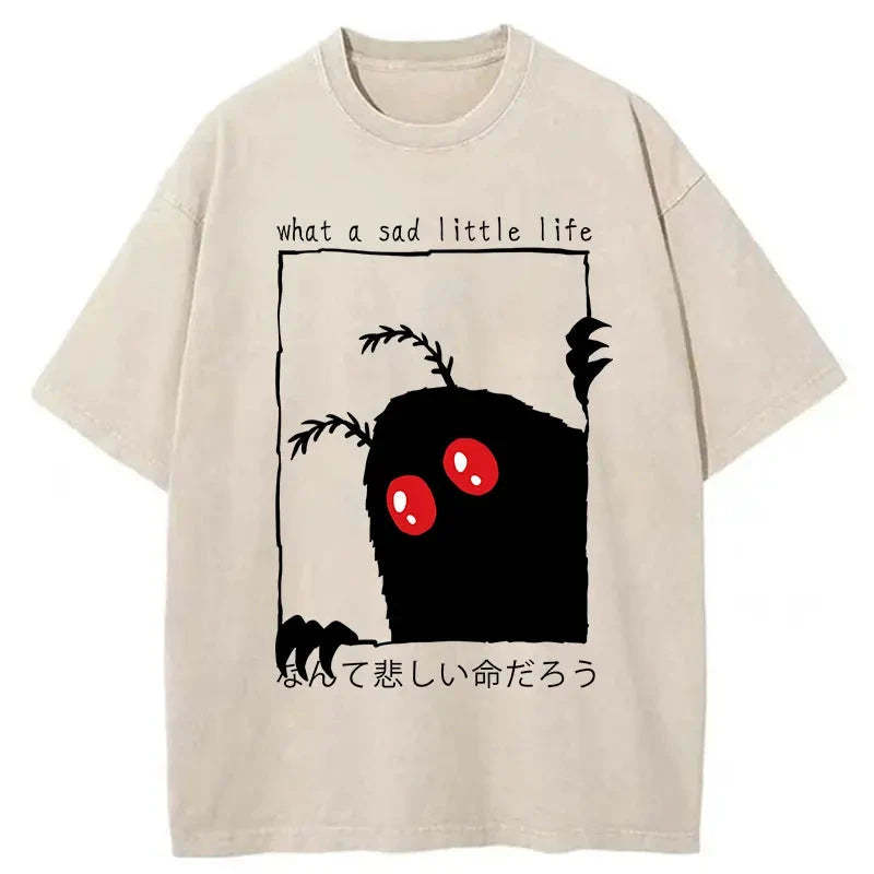 Peeking Mothman Washed Vintage T-Shirt-moweekender