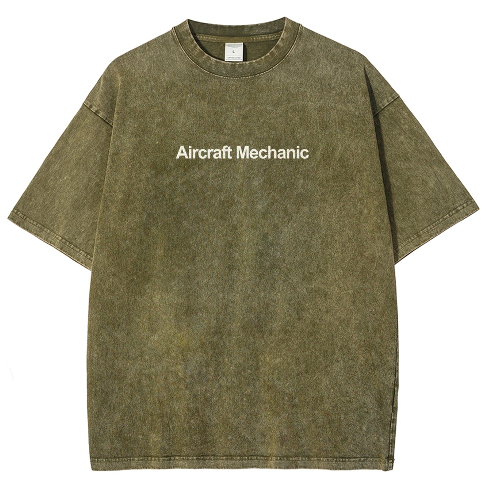 Aircraft Mechanic Unisex Fit Washed T-Shirt-moweekender