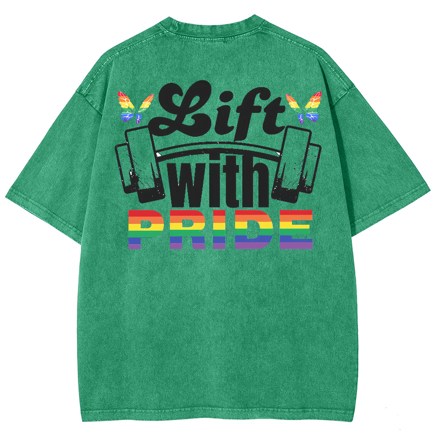 Pride Lift Unisex Vintage Washed Short Sleeve T-Shirt-moweekender