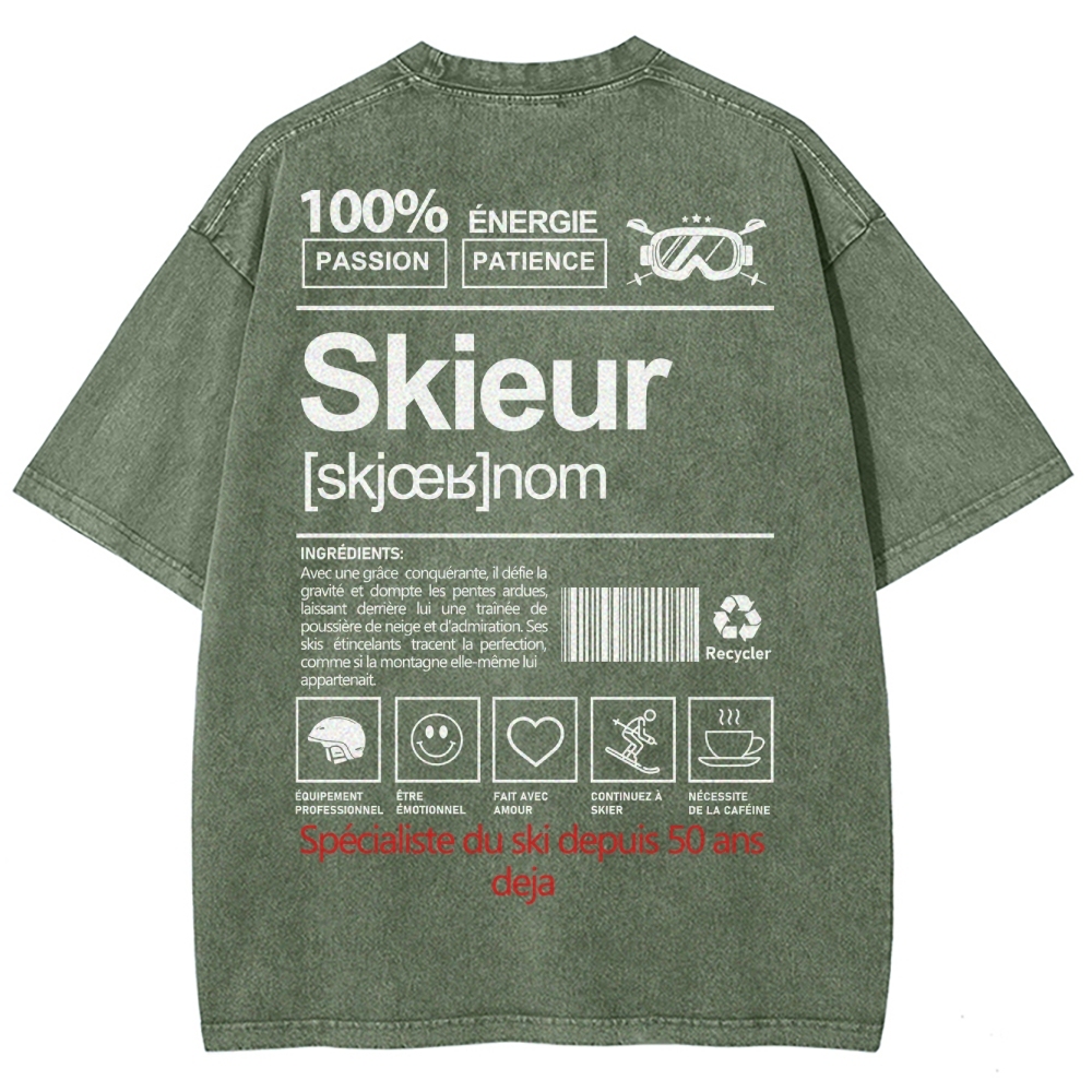 Skieur Unisex Fit Washed T-Shirt-moweekender