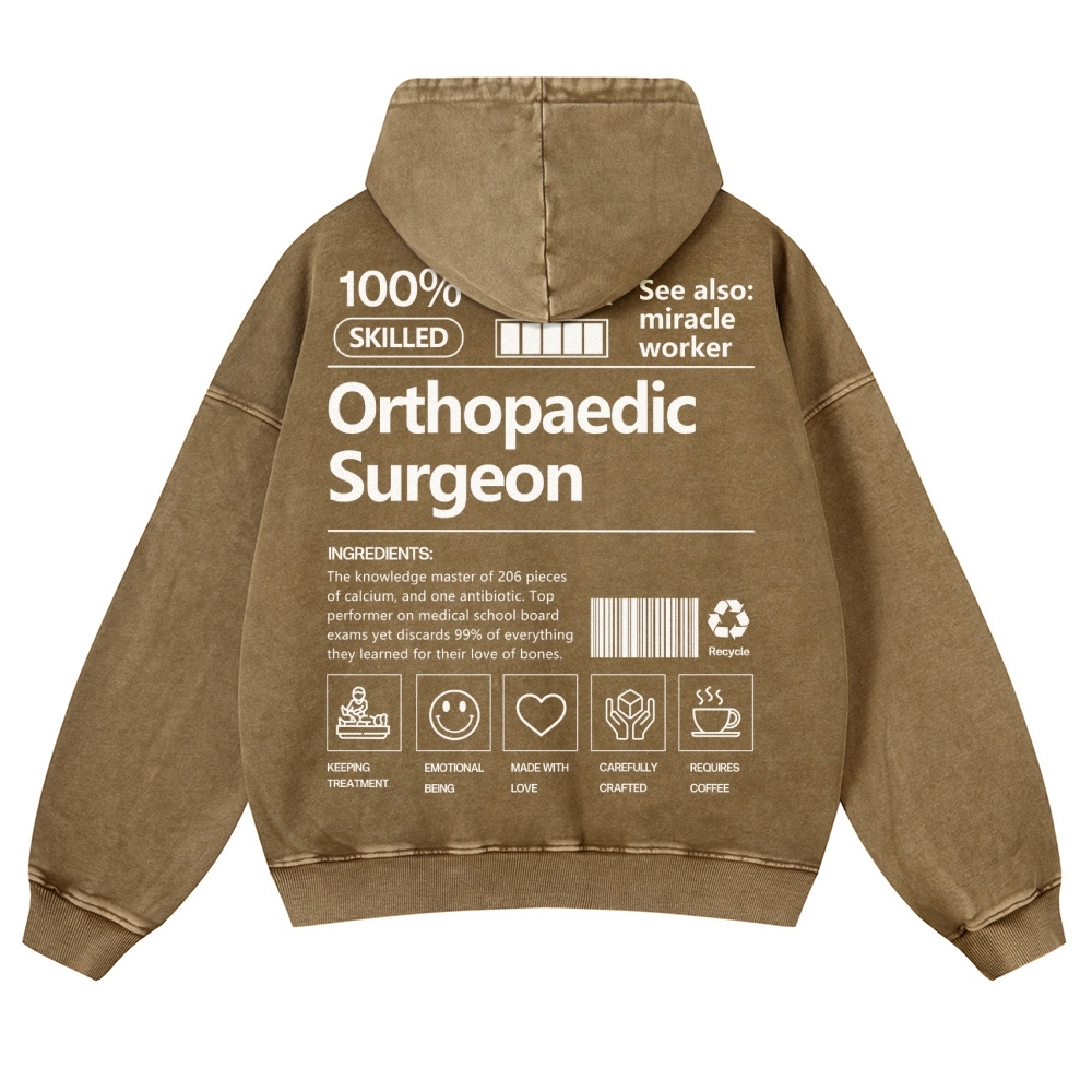 Orthopaedic Surgeon Casual Washed Hoodie