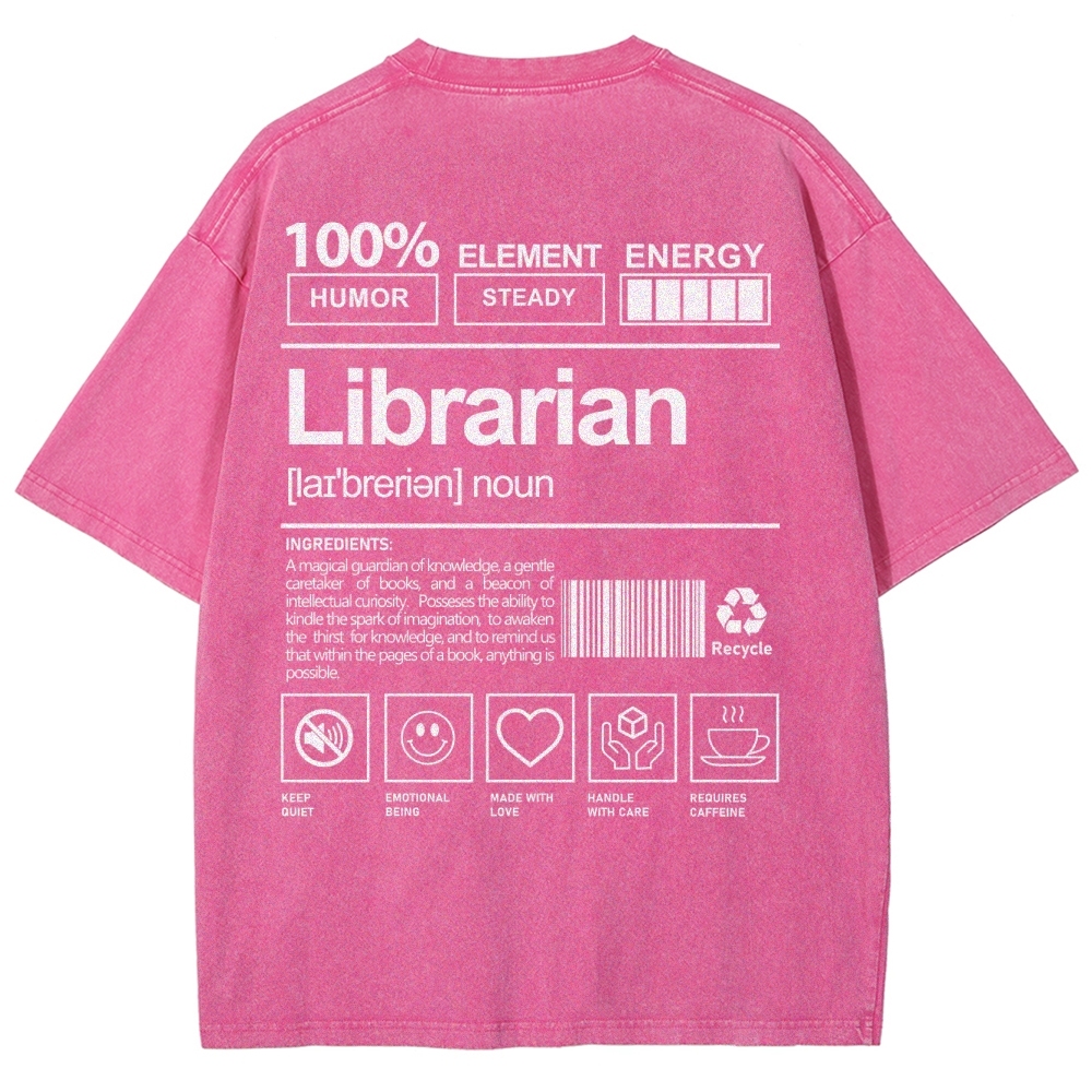 Librarian Unisex Fit Washed T-Shirt-moweekender