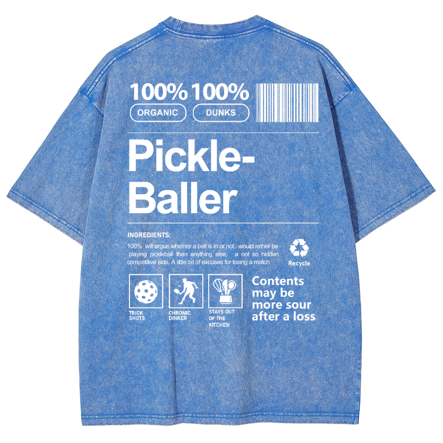 Pickle Baller Unisex Fit Washed Oversized T-Shirt-moweekender