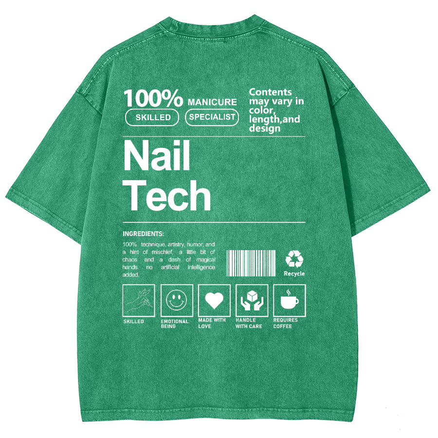 Nail Tech Unisex Fit Washed T-Shirt-moweekender