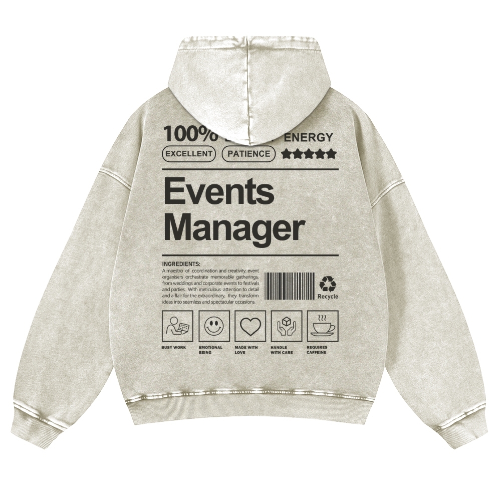 Events Manager Printed Vintage Washed Hoodie-moweekender