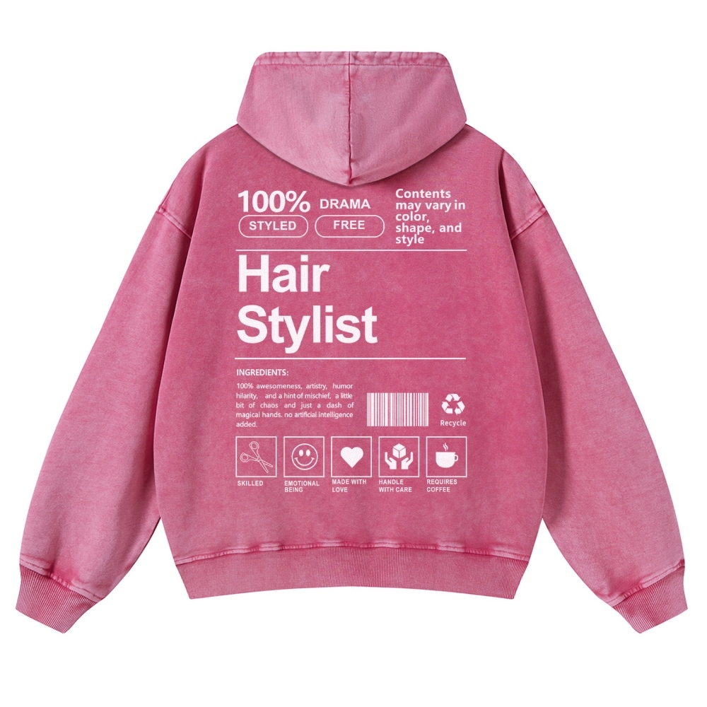 Hair Stylist Vintage Washed Hoodie-moweekender