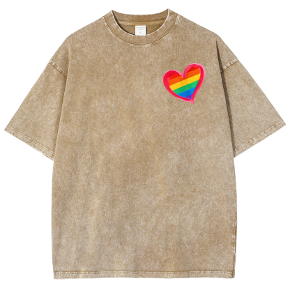 All For Love And Love For All Washed Oversized T-Shirt-moweekender