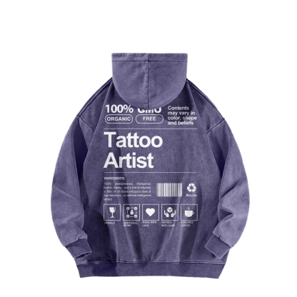 Tattoo Artist Casual Washed Hoodie-moweekender