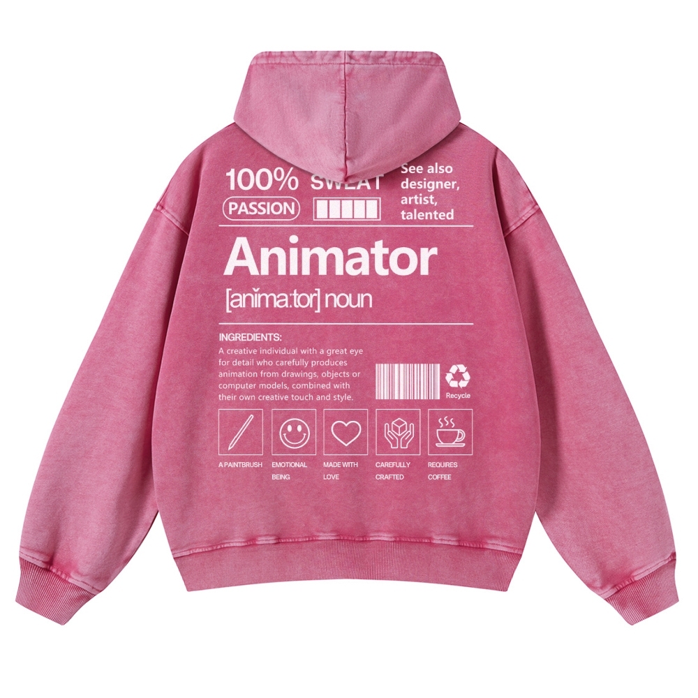 Animator Casual Washed Hoodie-moweekender