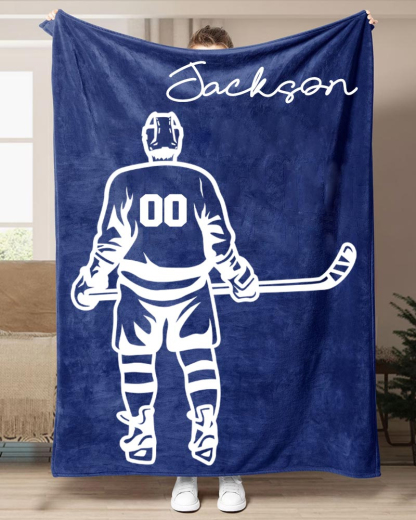 Hockey Player Printed Blanket-moweekender