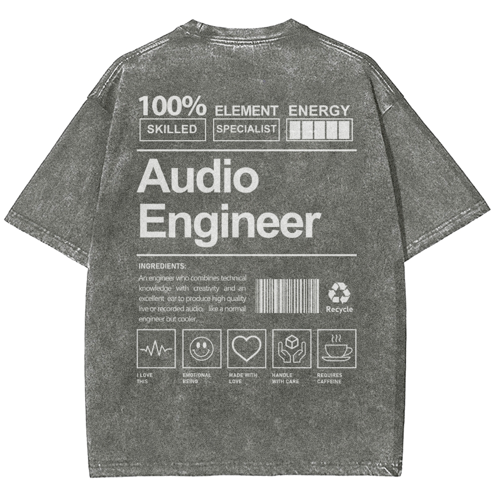 Audio Engineer Unisex Fit Washed T-Shirt