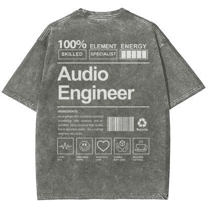Audio Engineer Unisex Fit Washed T-Shirt