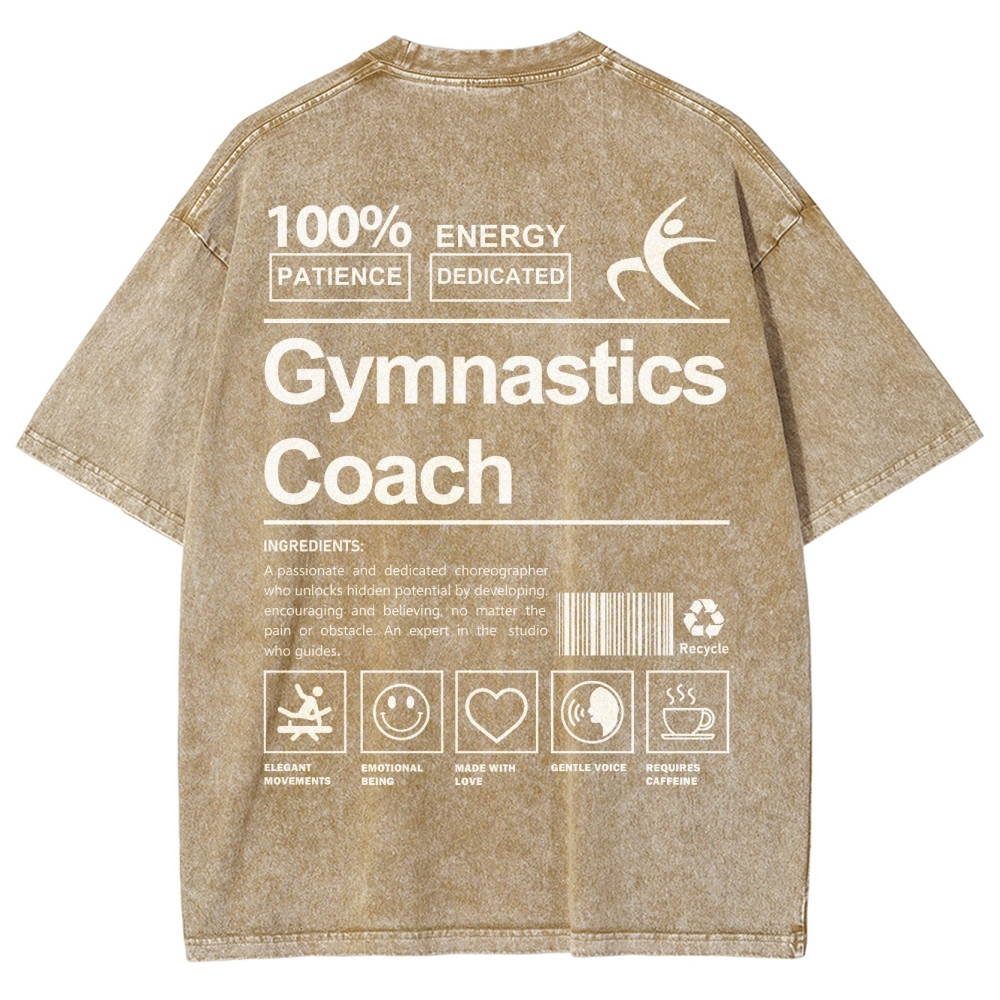 Gymnastics Coach Unisex Fit Washed T-Shirt-moweekender