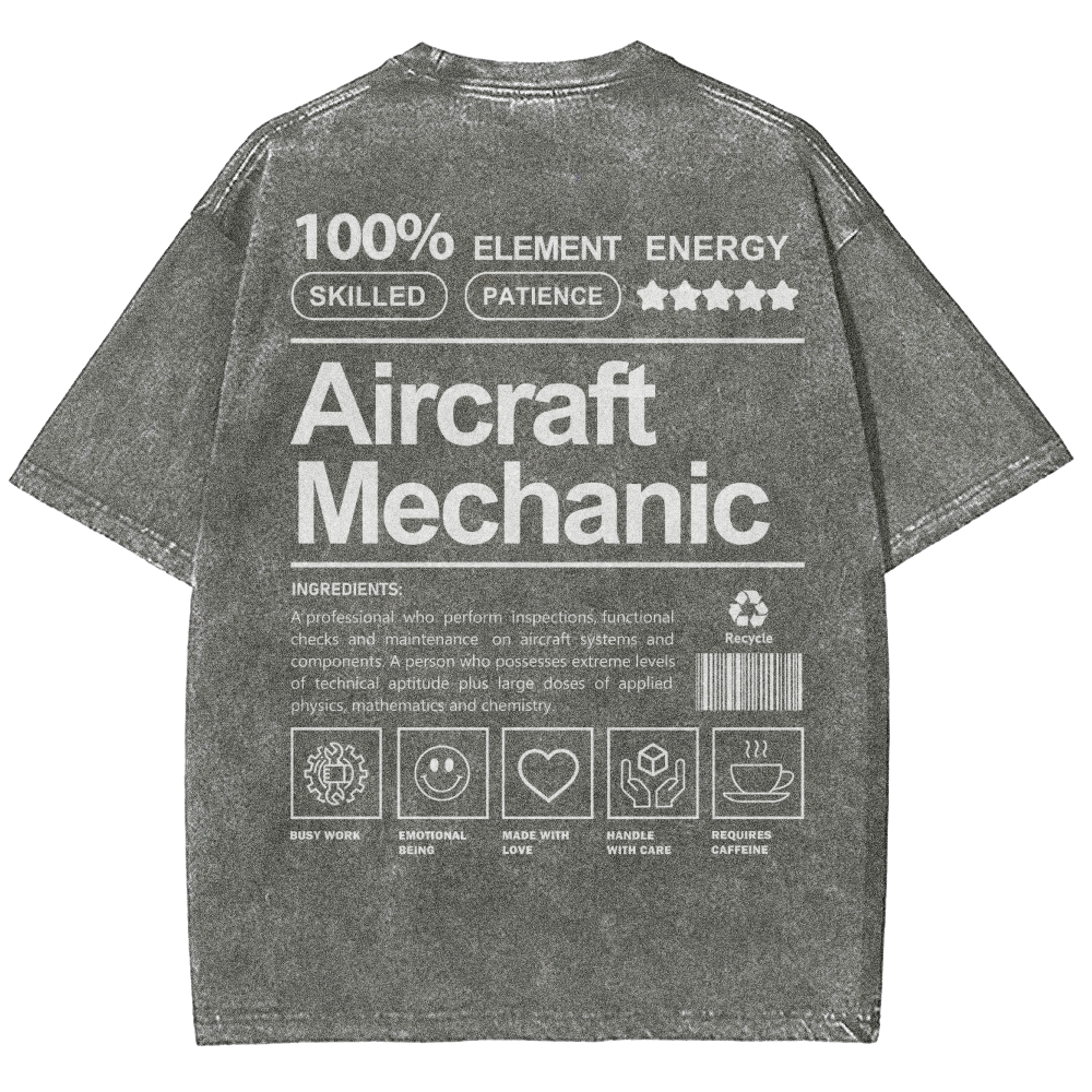 Aircraft Mechanic Unisex Fit Washed T-Shirt-moweekender
